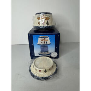 Pfaltzgraff Snowman Scene Candle Holder with Base